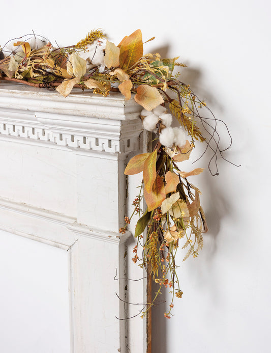 Fall Leaves & Cotton Garland