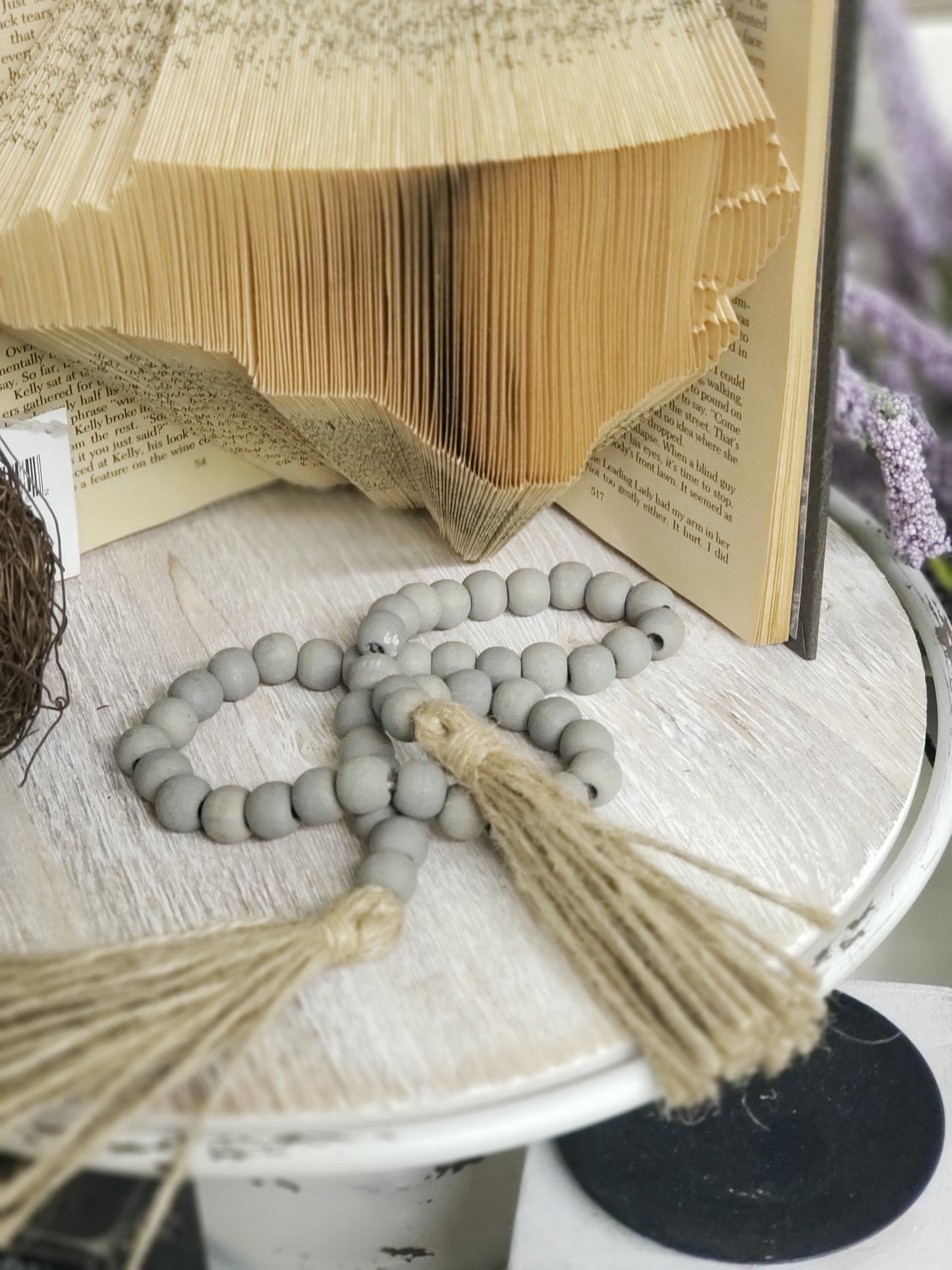 Gray Wooden Beads