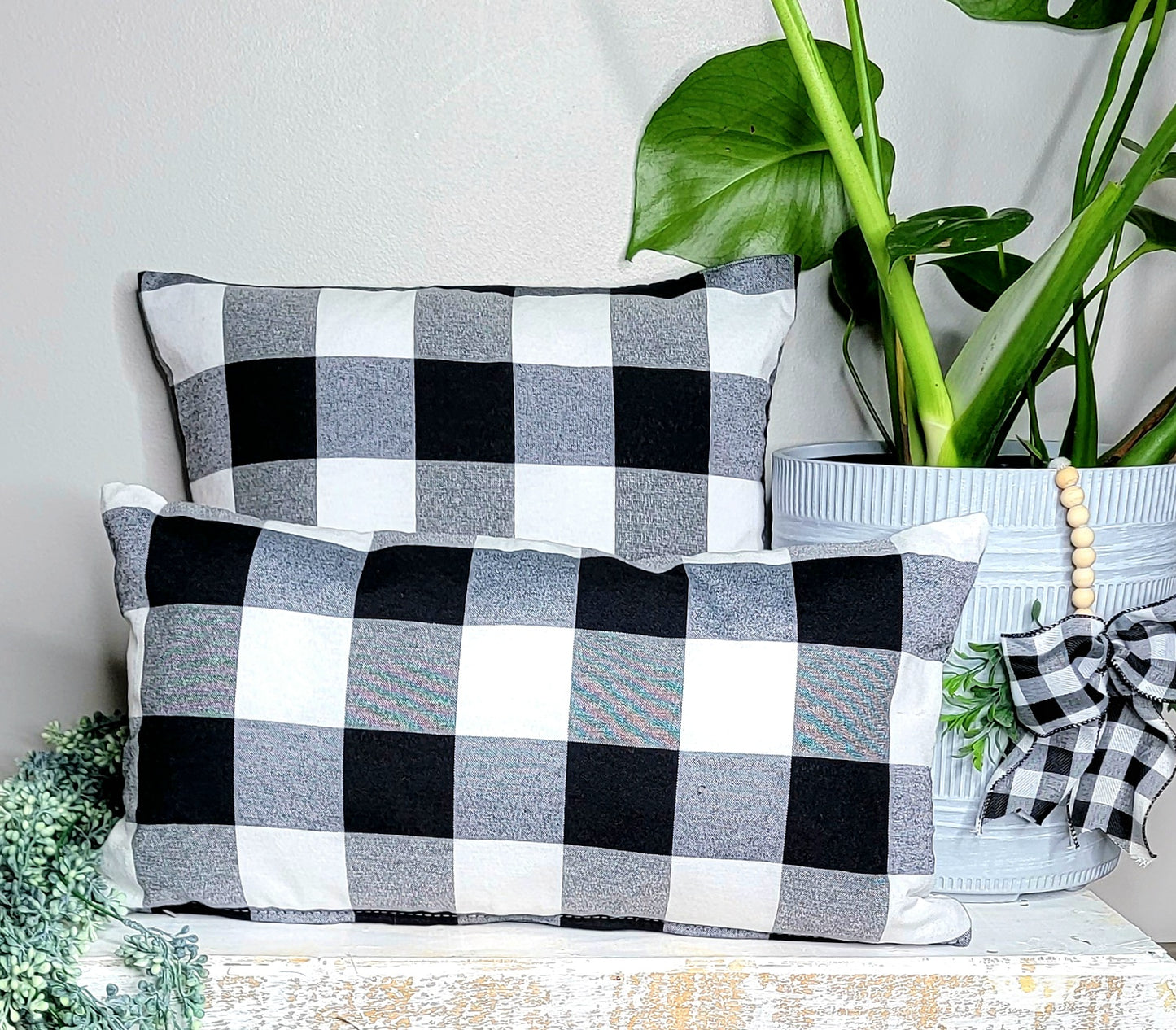 Black Buffalo Check 16x16 Pillow