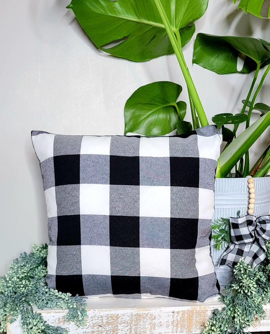 Black Buffalo Check 16x16 Pillow