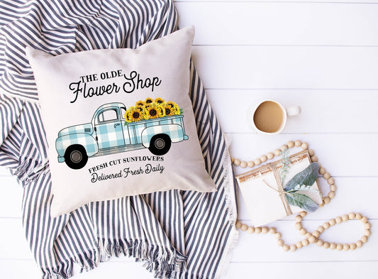 Blue Buffalo Sunflower Truck Pillow