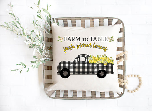 Black Buffalo Lemon Truck Pillow