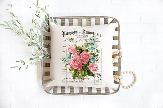 Floral Script Pillow