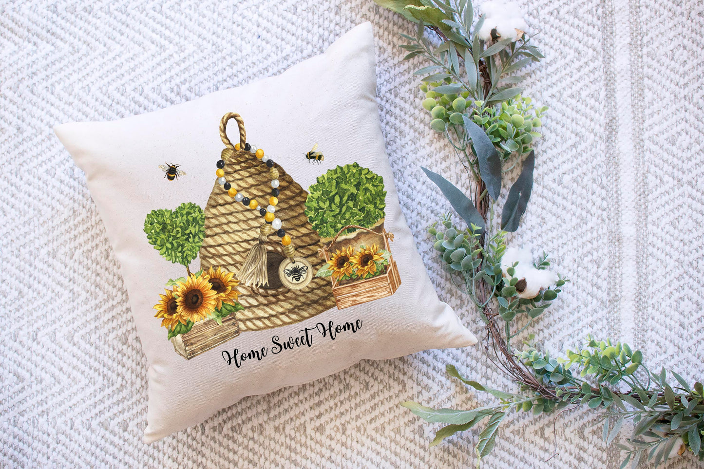 Home Sweet Home Beehive Pillow