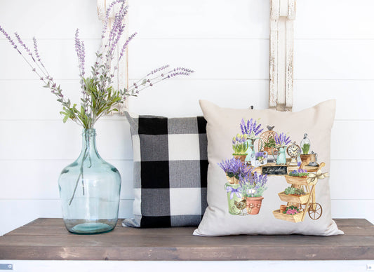 Lavender Garden Cart Pillow