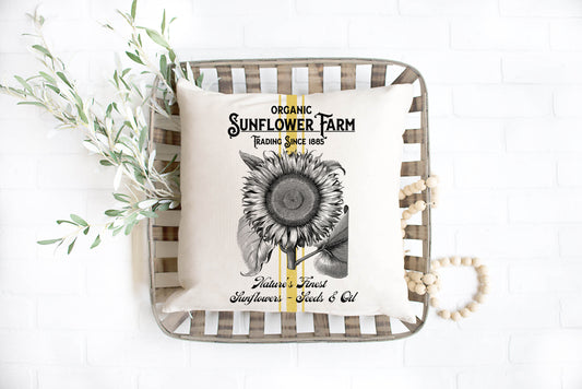 Sunflower Yellow Stripe Pillow