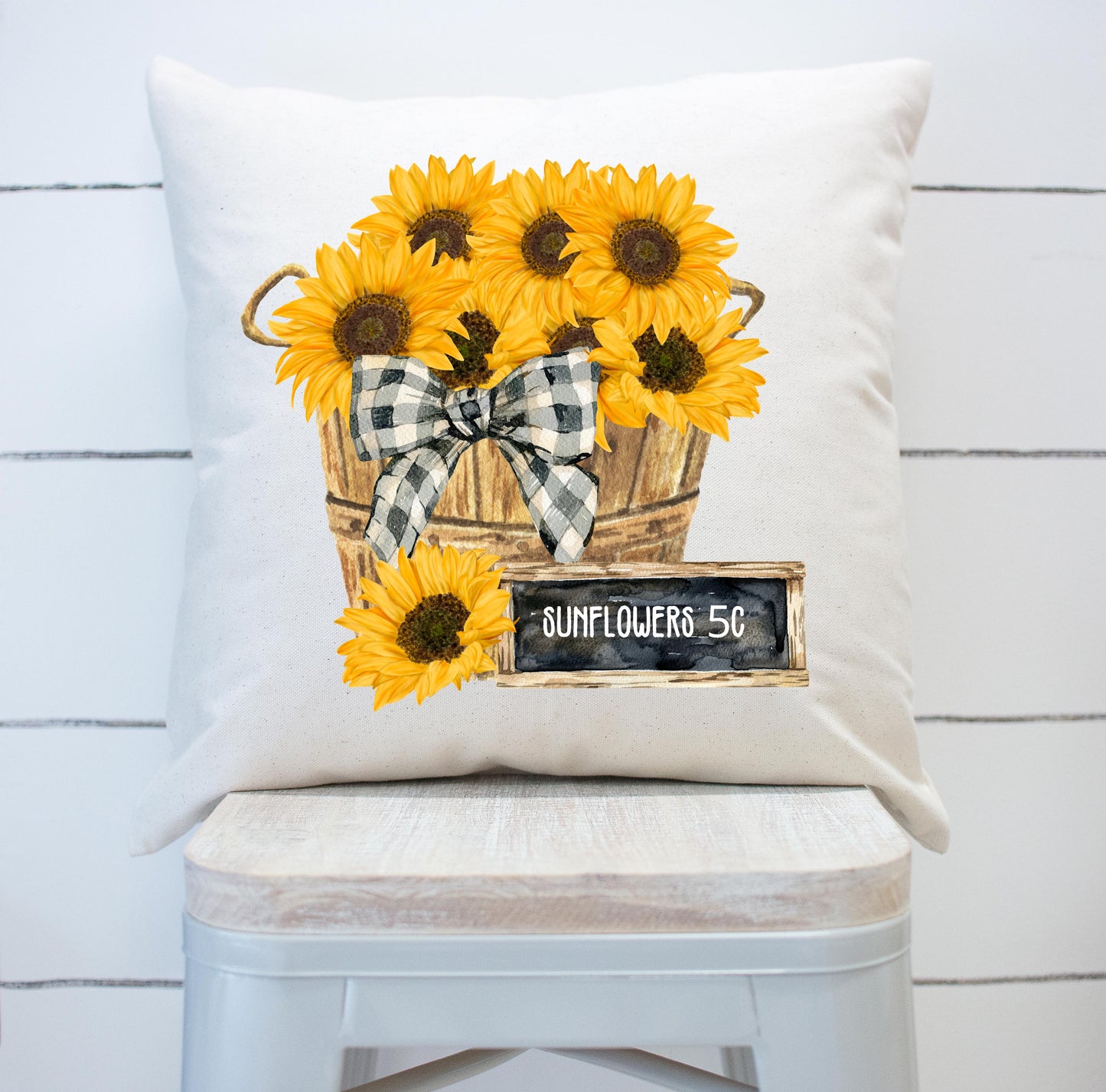 Sunflower Basket Pillow