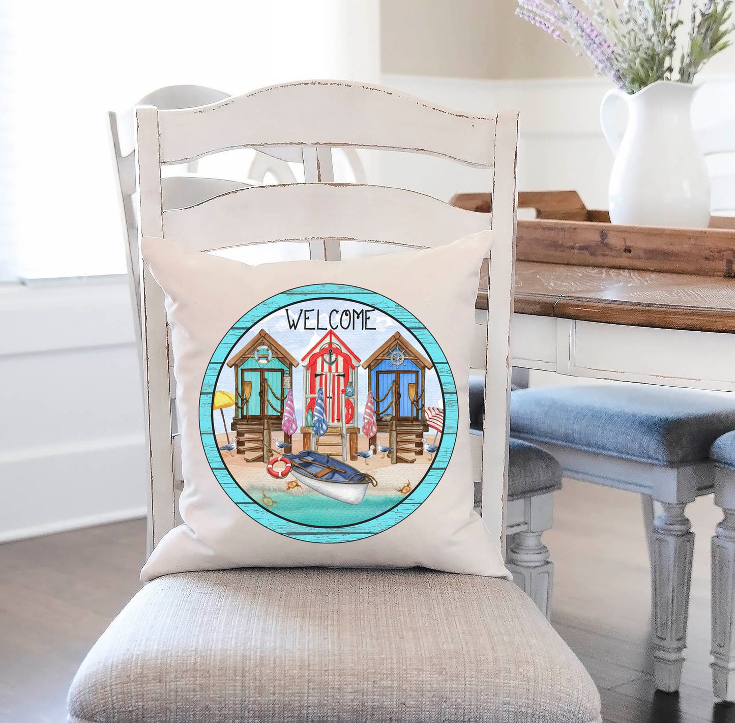 Beach Huts Pillow