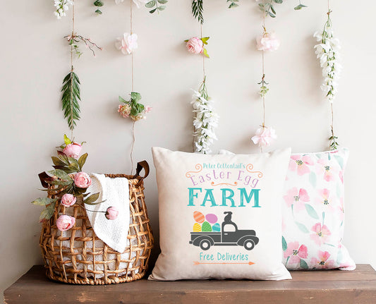 Easter Egg Hunt Truck Pillow