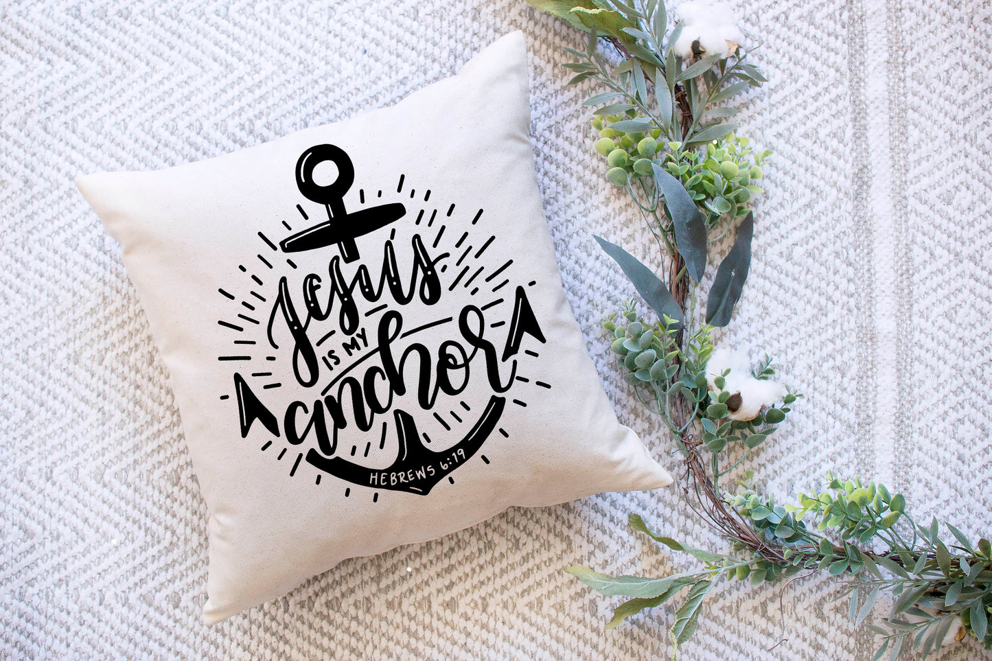 Jesus Is My Anchor Pillow